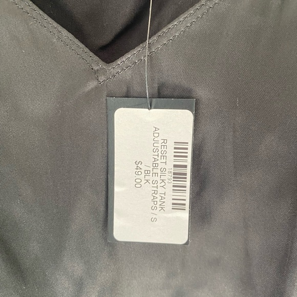 NWT Reset Black Bubble Hem Satin Tank Top - Picture 7 of 8